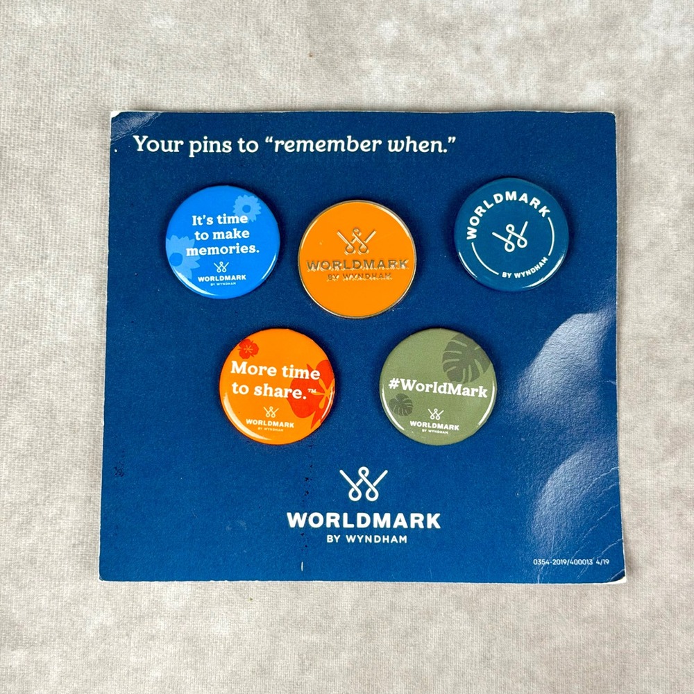 WorldMark by Wyndham Travel Collectible Pin Set 5 Pieces New on Card